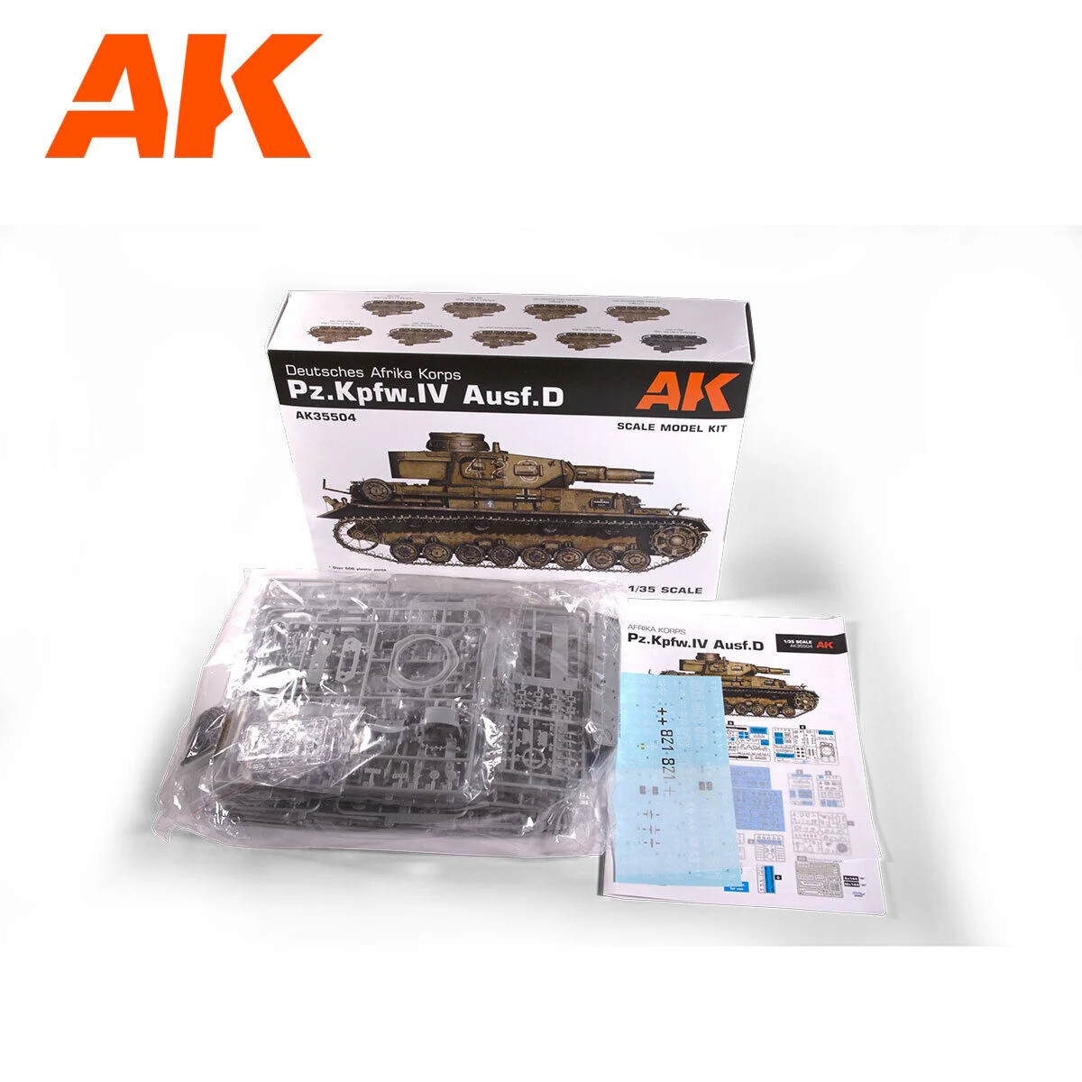 AK Interactive 1/35 Pz.Kpfw.IV Ausf.D Afrika Korps + DAK Panzerfahrer Plastic Model Kit - Image 2