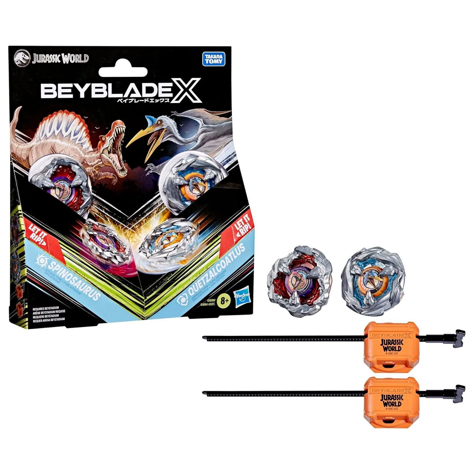 Beyblade X Jurassic World Spinosaurus vs Quetzalcoatlus Multipack Set