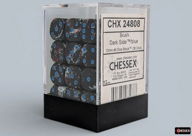 Chessex: Brush Dark Side/Blue 12mm D6 Dice Block (36 Dice) - Image 2