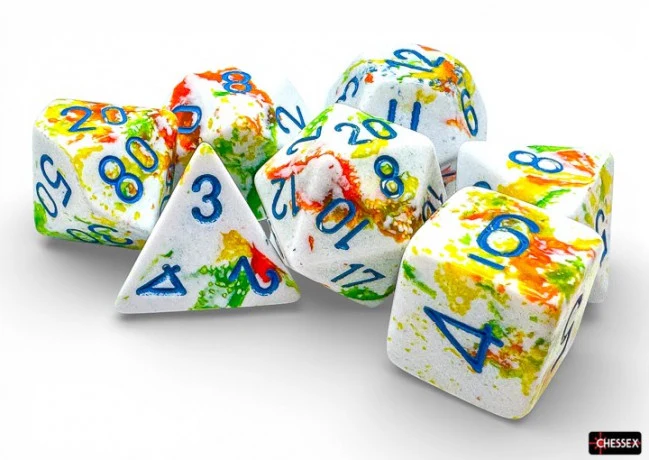 Chessex: Brush Polyhedral Breezy/Blue 7-Die Set - Image 2