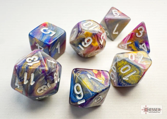 Chessex Festive Mini-hedral Carousel/white 7-Die Set - Image 2