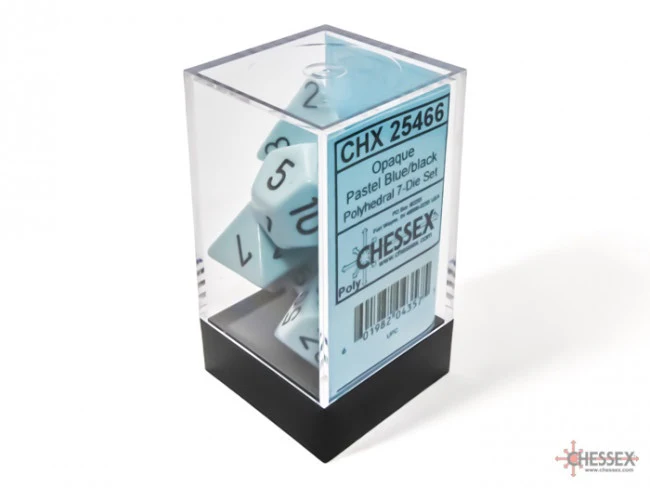 Chessex Polyhedral 7-Die Set Opaque Pastel Blue/Black