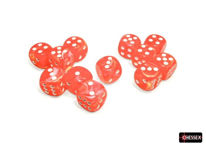 CHX 27753 Festive Dahlia/white 16mm d6 Dice Block (12 dice) - Image 4