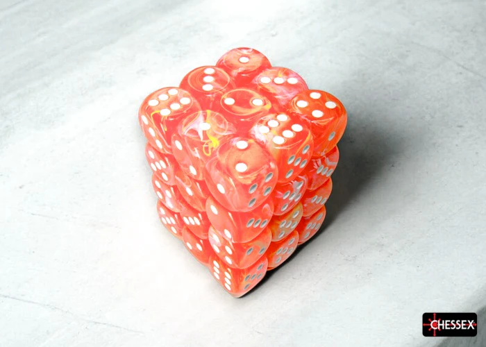 CHX 27953 Festive Dahlia/white Luminary 12mm d6 Dice Block (36 dice) - Image 4