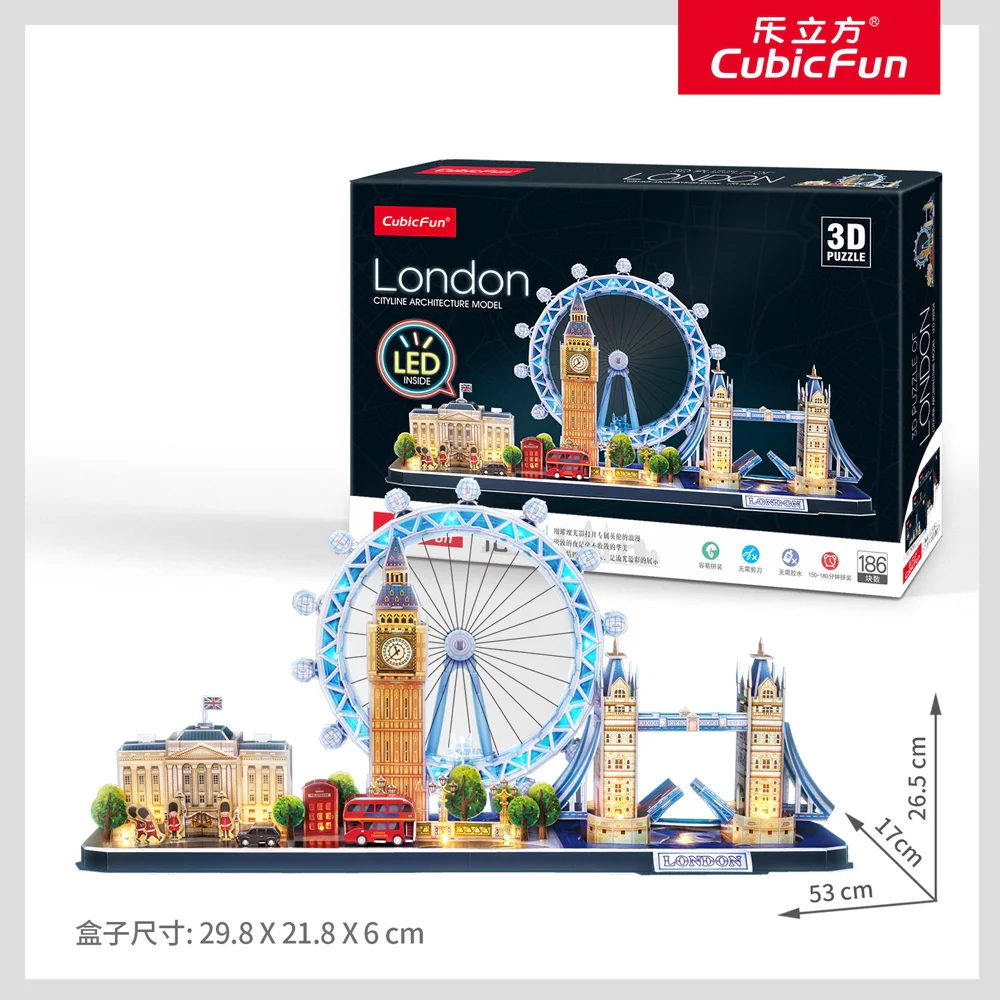 CubicFun - LED City Line London 3D Puzzle - 186pc - Image 2