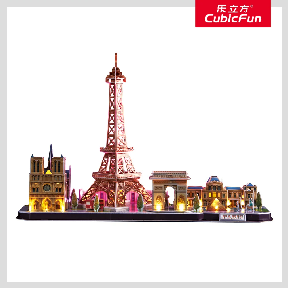 CubicFun - LED City Line Paris 3D Puzzle - 115pc - Image 3