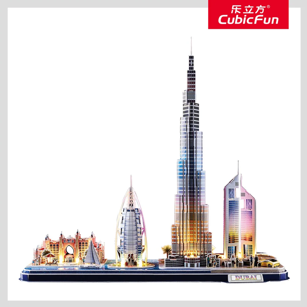CubicFun - LED CityLine Dubai 3D Puzzle - 182pc - Image 3