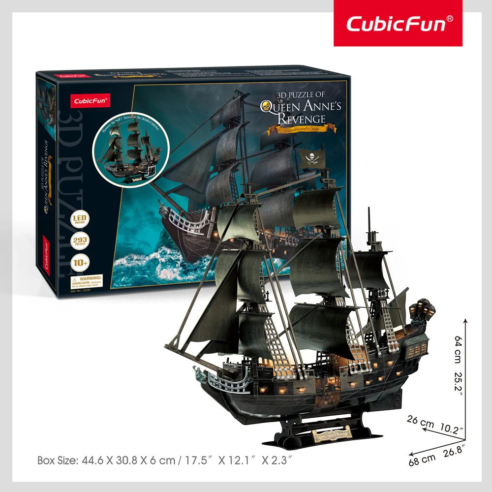 CubicFun - LED Queen Anne's Revenge 3D Puzzle - 293pc - Image 2