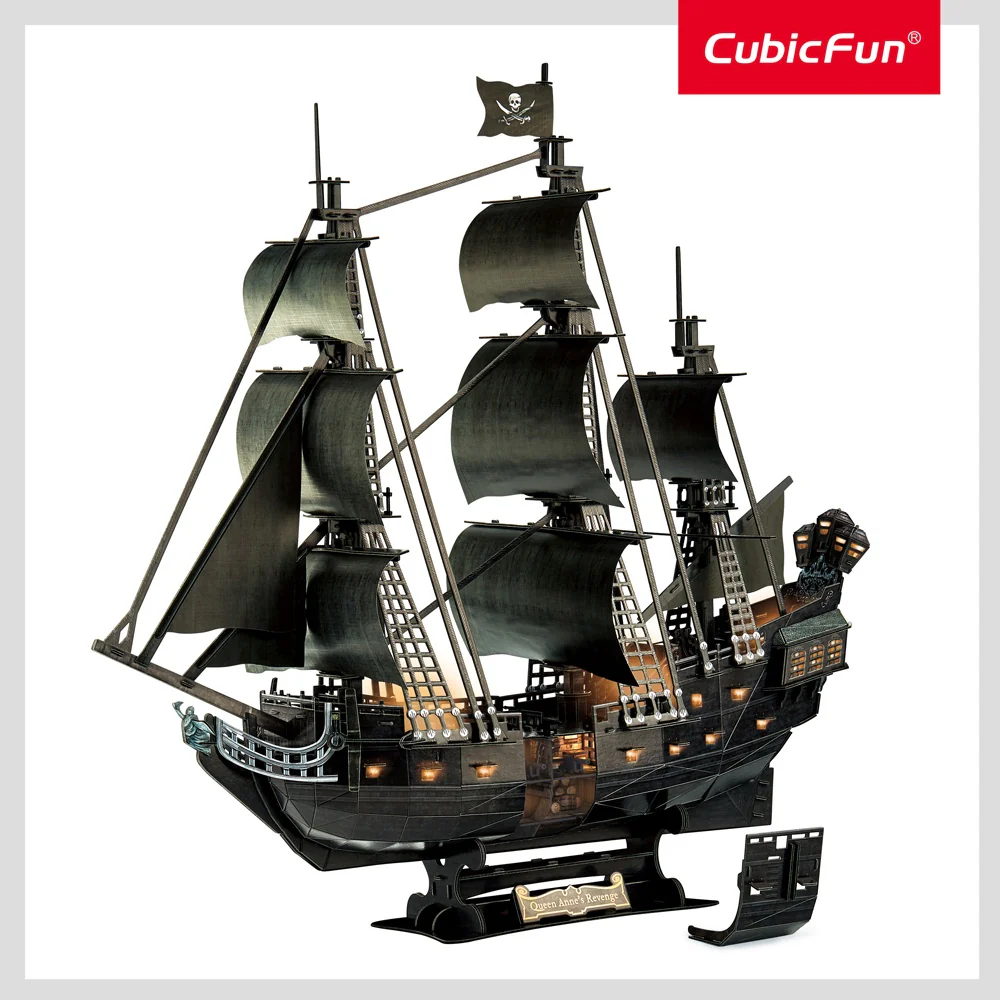 CubicFun - LED Queen Anne's Revenge 3D Puzzle - 293pc - Image 3