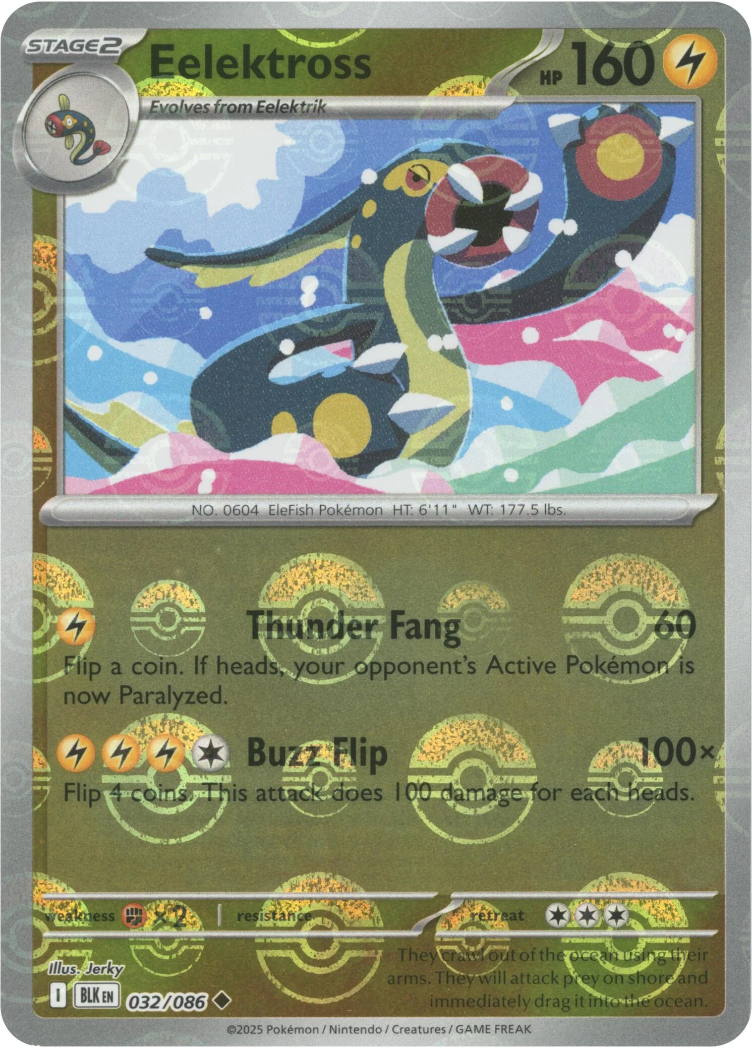 Eelektross (032/086) (Poke Ball Pattern) [Scarlet & Violet: Black Bolt]