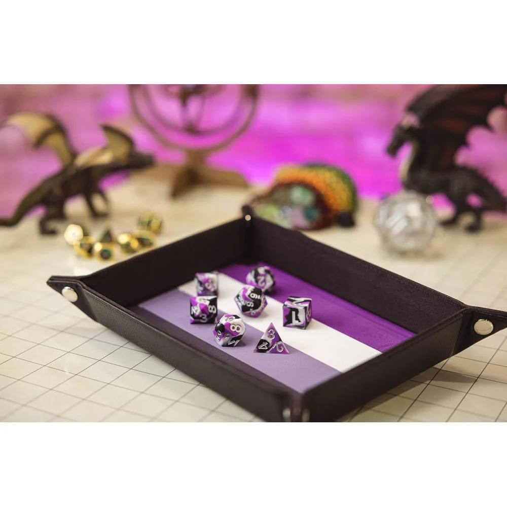 Fanroll: Pride Fold Up Velvet Dice Tray: Asexual - Image 6