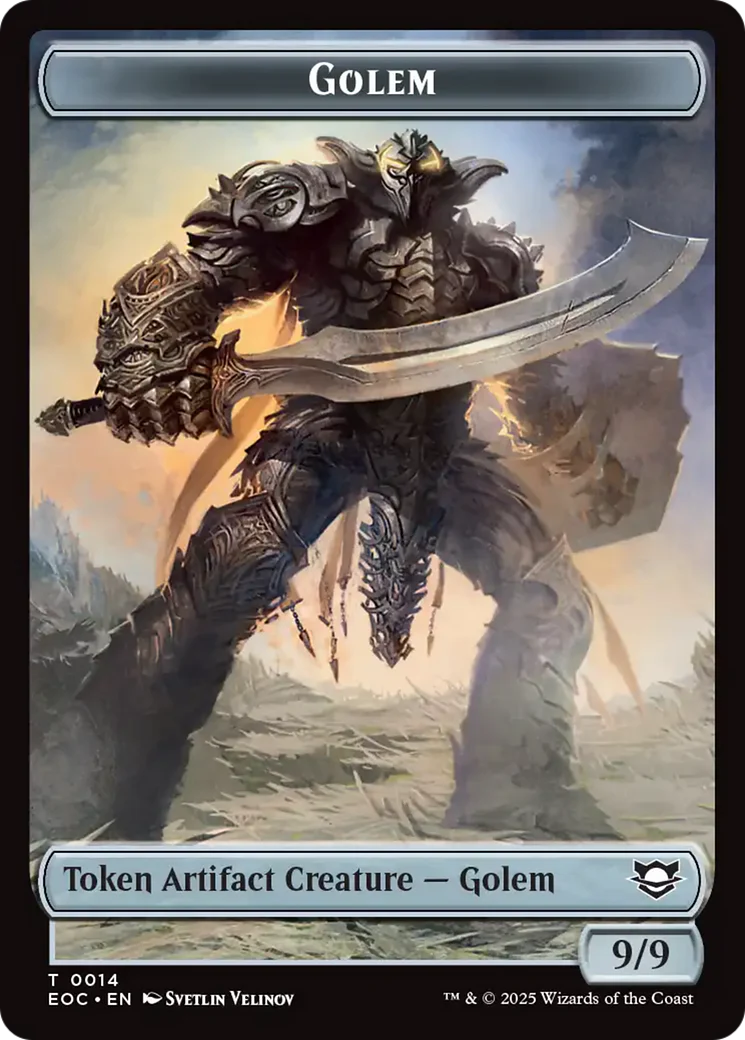 Golem (0012) // Golem (0014) Double-Sided Token [Edge of Eternities Commander Tokens] - Image 2