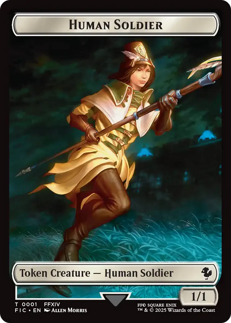 Human Soldier // Hero (0009) Double-Sided Token [FINAL FANTASY Commander Tokens]