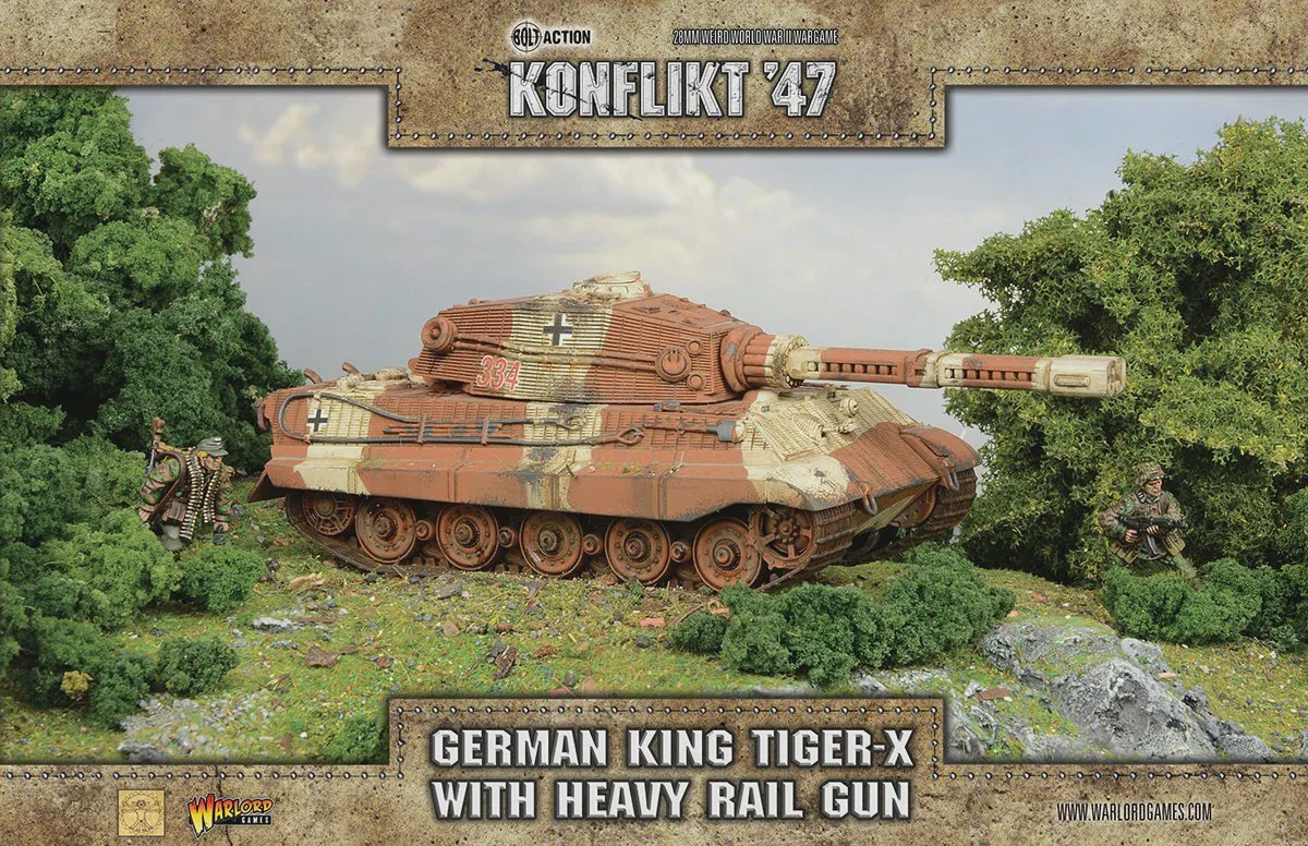 Konflikt '47 - Axis - King Tiger-X with Heavy Rail Gun (Special Order)