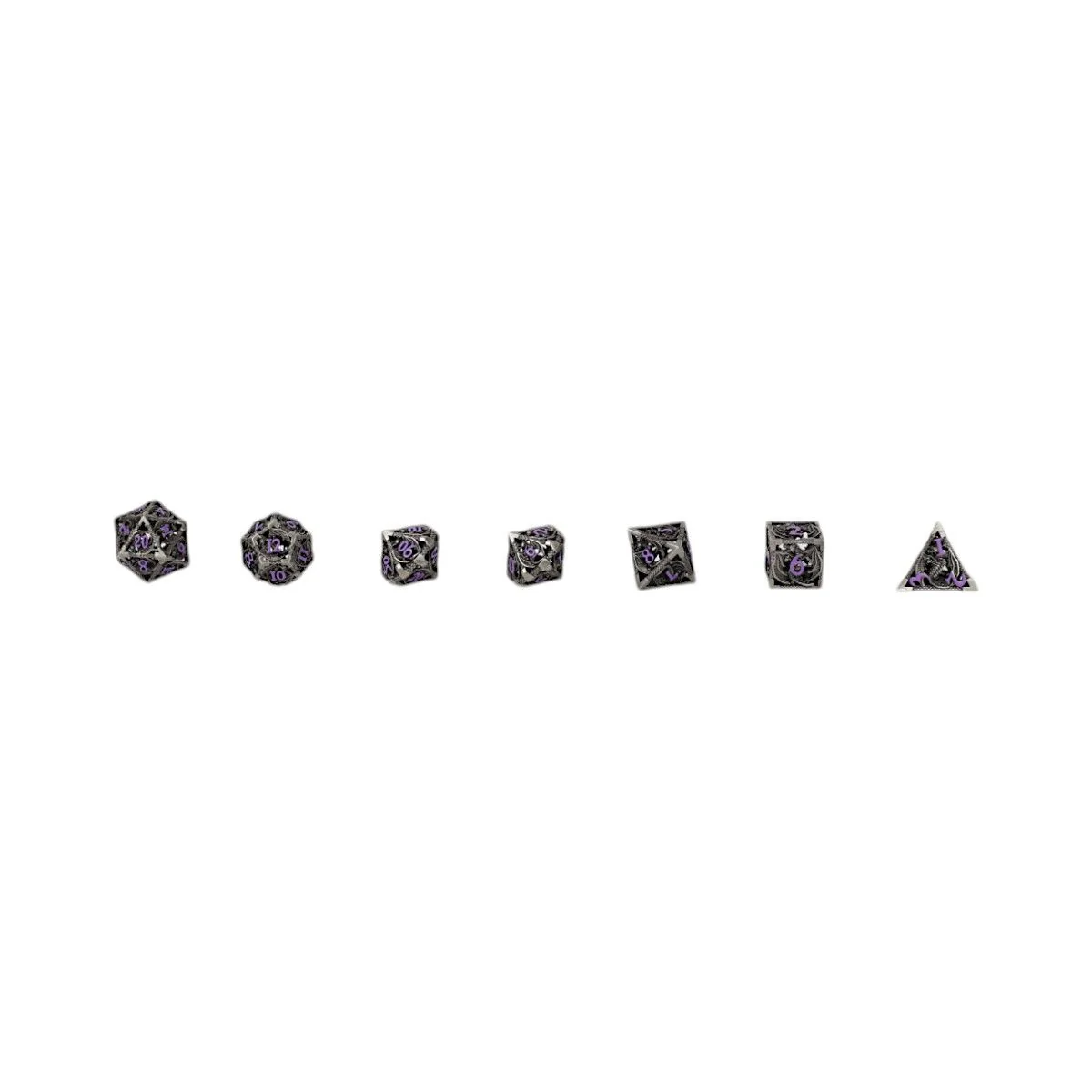 LPG Dice Dragon Hollow Dice Set Metal/Purple - Image 2