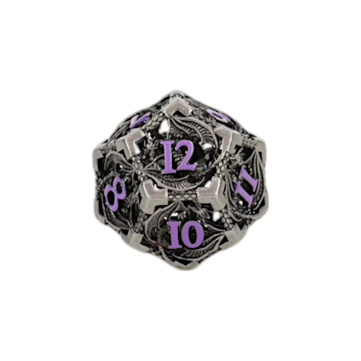 LPG Dice Dragon Hollow Dice Set Metal/Purple - Image 3