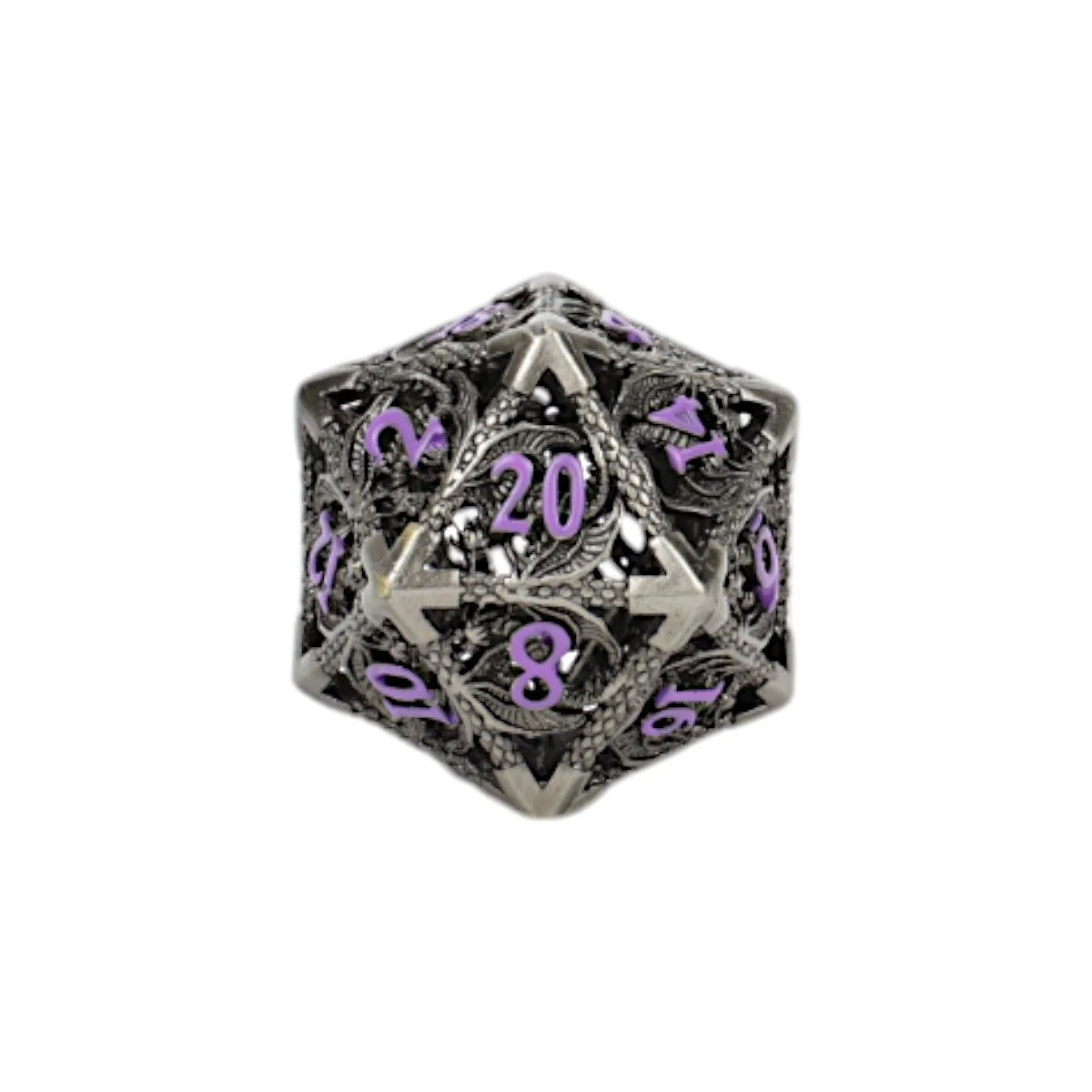 LPG Dice Dragon Hollow Dice Set Metal/Purple - Image 4