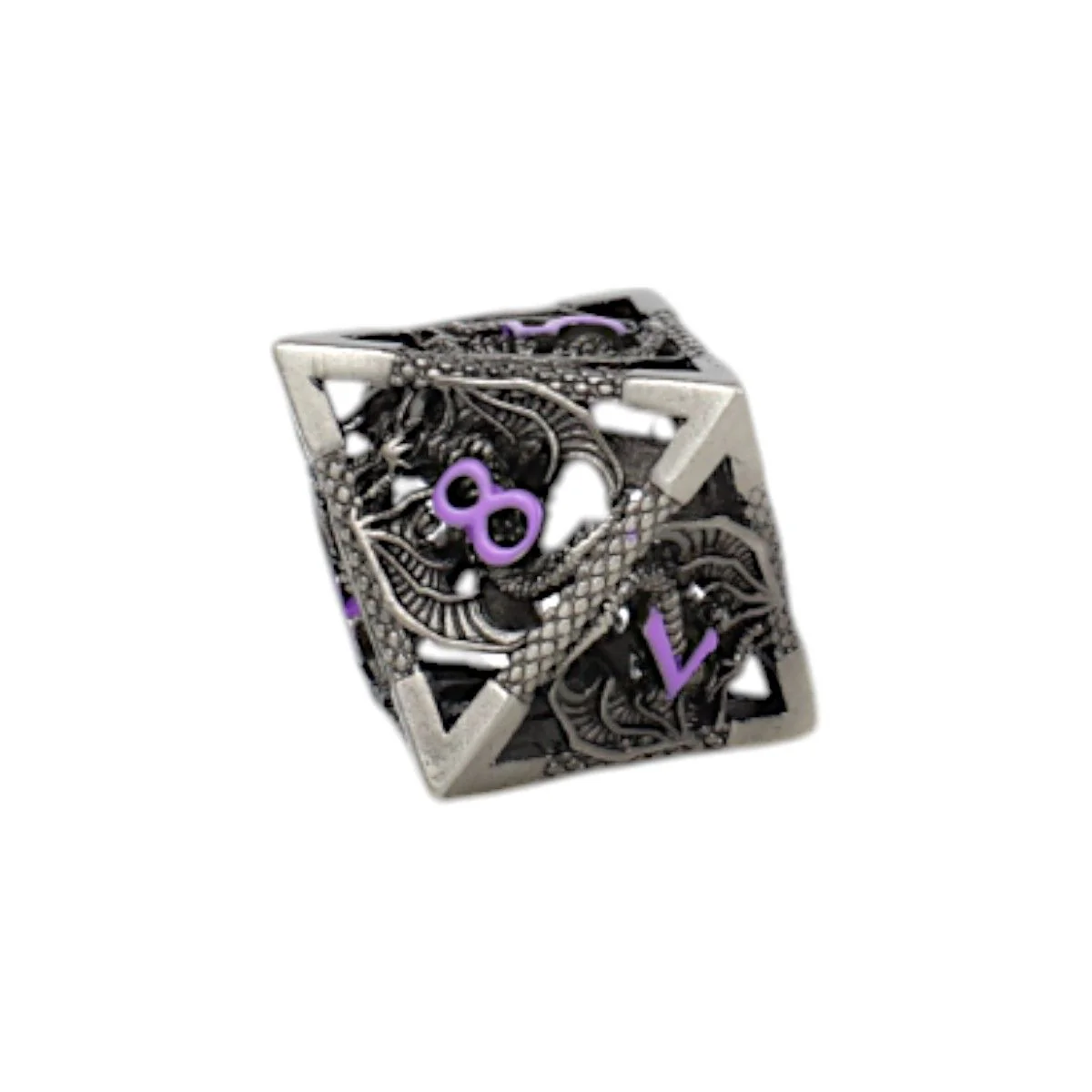 LPG Dice Dragon Hollow Dice Set Metal/Purple - Image 7