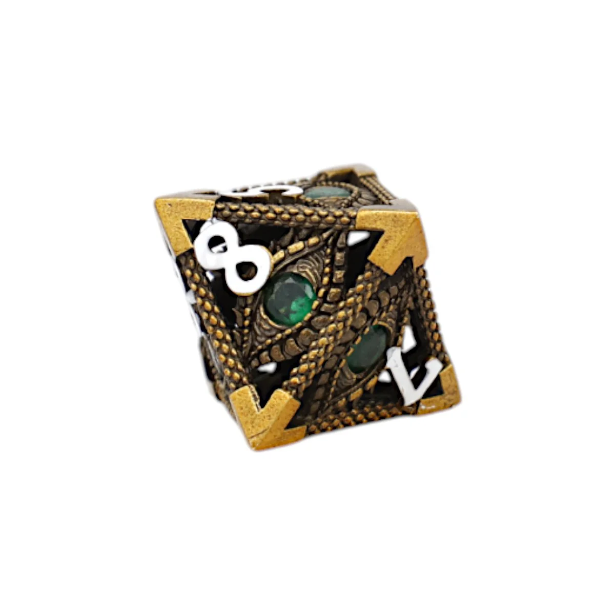 LPG Dice Scaled Eye Dice Set Ancient Bronze/Green - Image 6