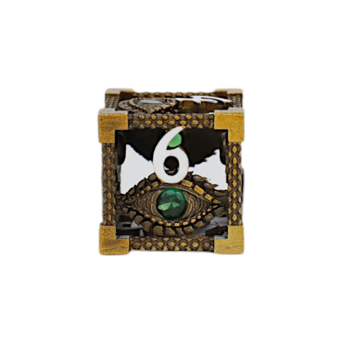 LPG Dice Scaled Eye Dice Set Ancient Bronze/Green - Image 7
