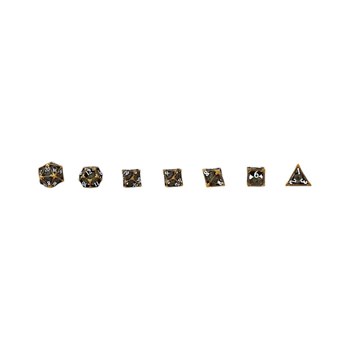 LPG Dice Scaled Eye Dice Set Ancient Bronze/Green - Image 9