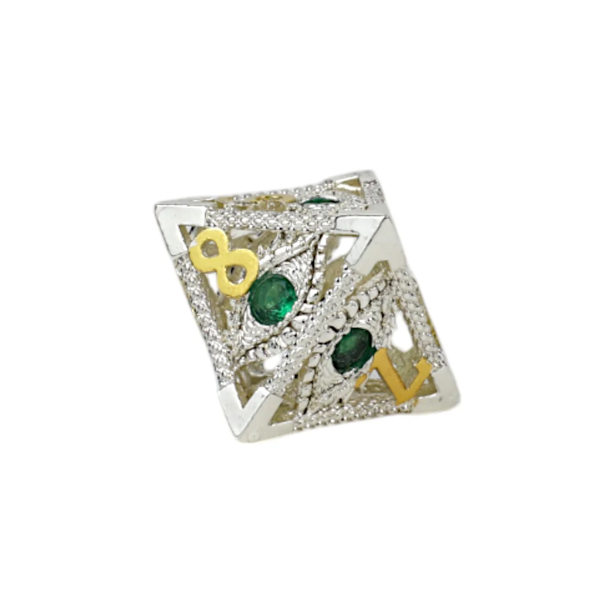 LPG Dice Scaled Eye Dice Set Steel/Green - Image 6