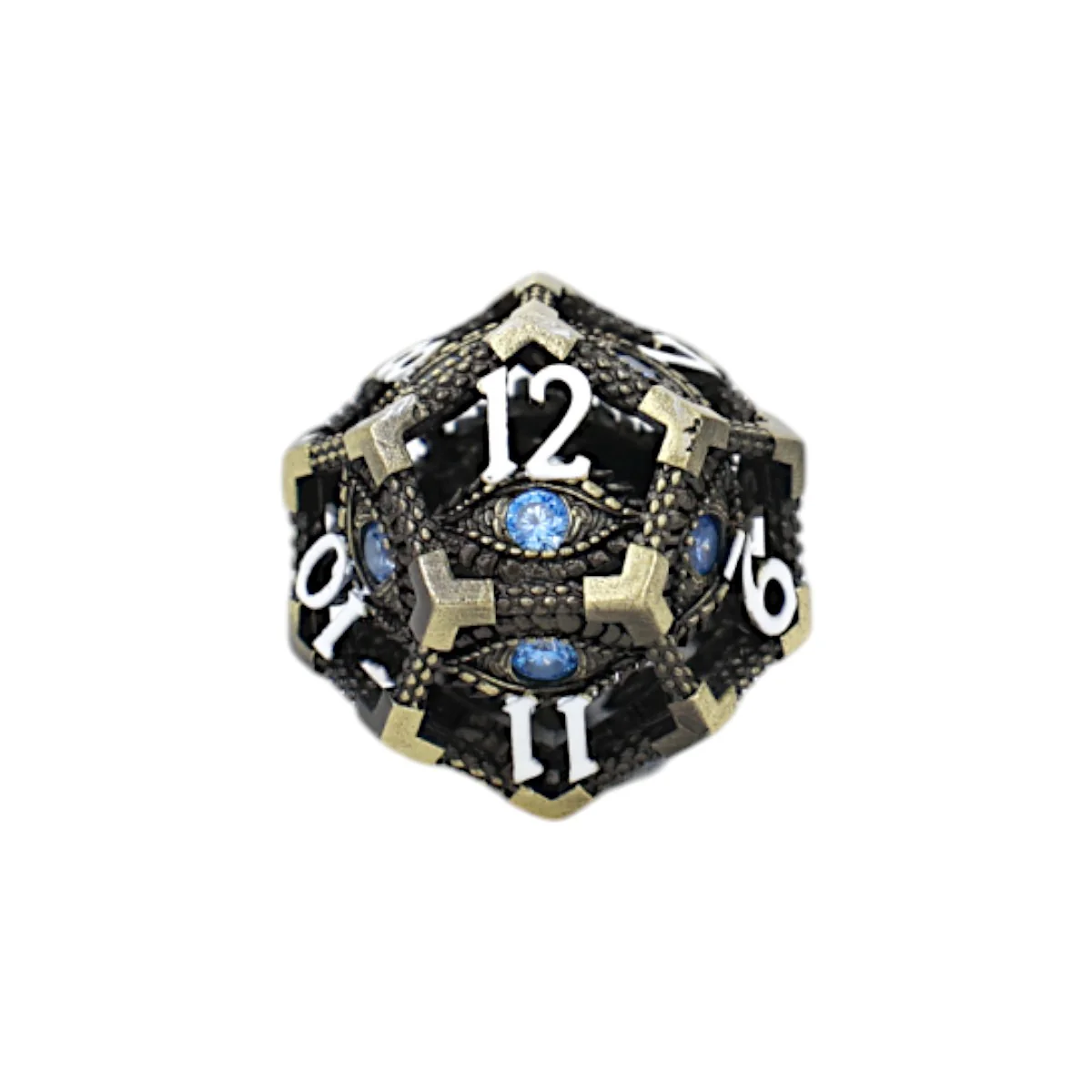 LPG Dice Scaled Eye Dice Set Tarnished Gold/Blue - Image 3
