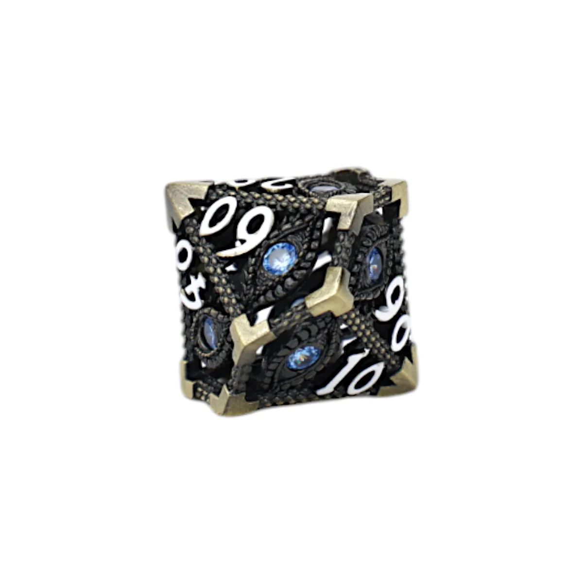 LPG Dice Scaled Eye Dice Set Tarnished Gold/Blue - Image 4