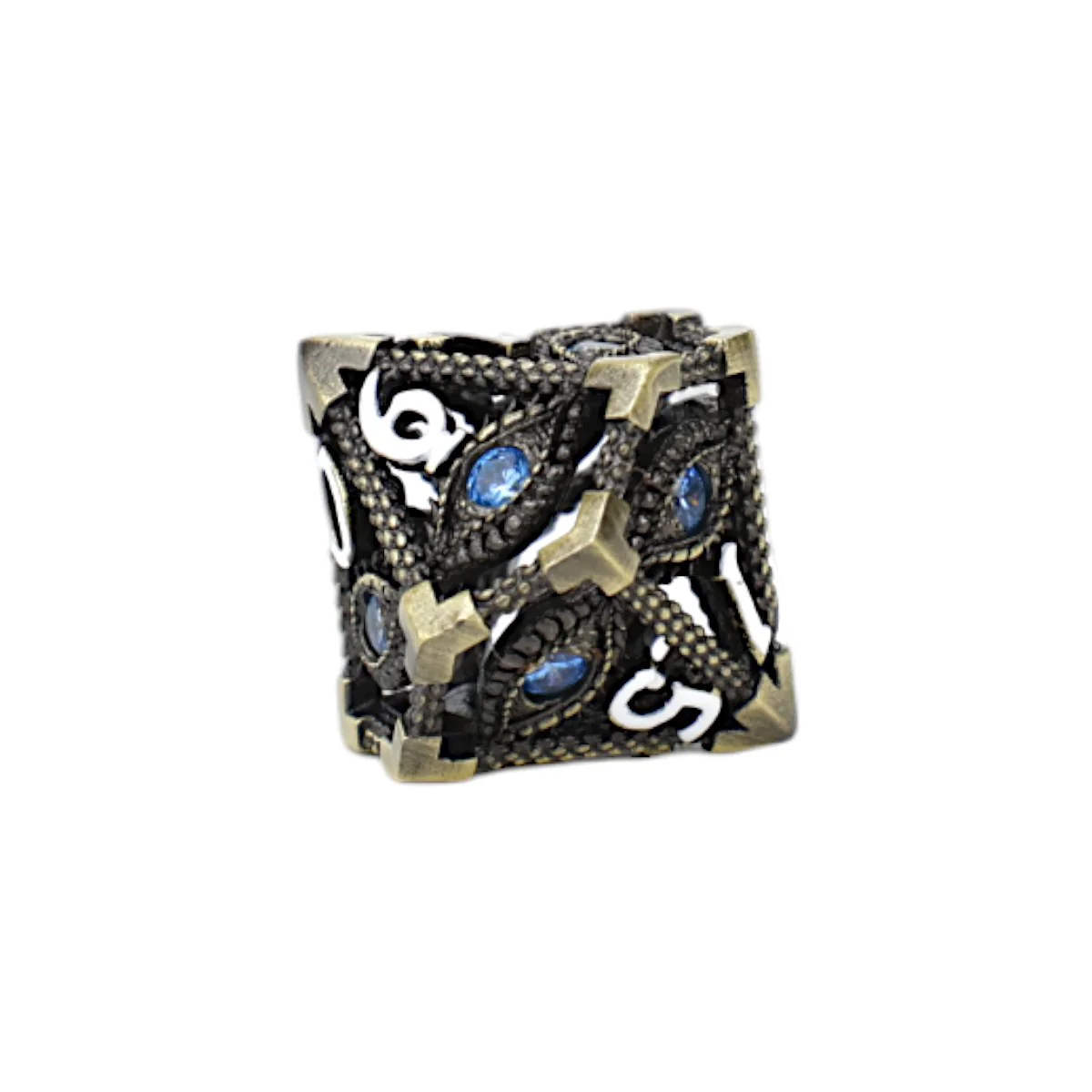 LPG Dice Scaled Eye Dice Set Tarnished Gold/Blue - Image 5