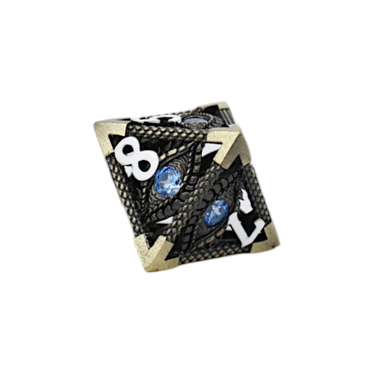 LPG Dice Scaled Eye Dice Set Tarnished Gold/Blue - Image 6