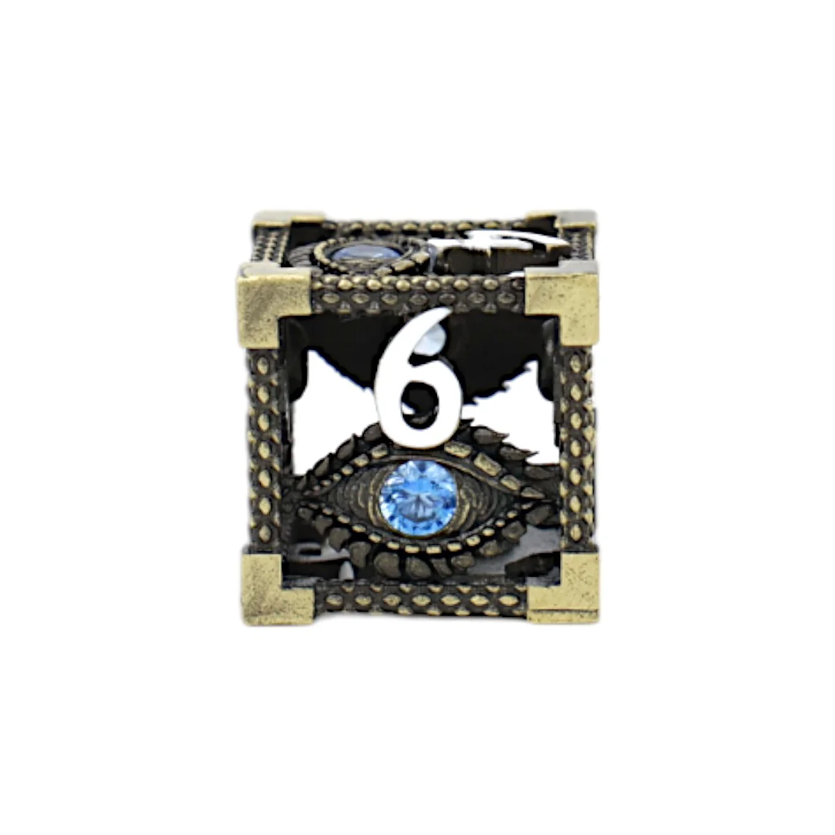 LPG Dice Scaled Eye Dice Set Tarnished Gold/Blue - Image 7