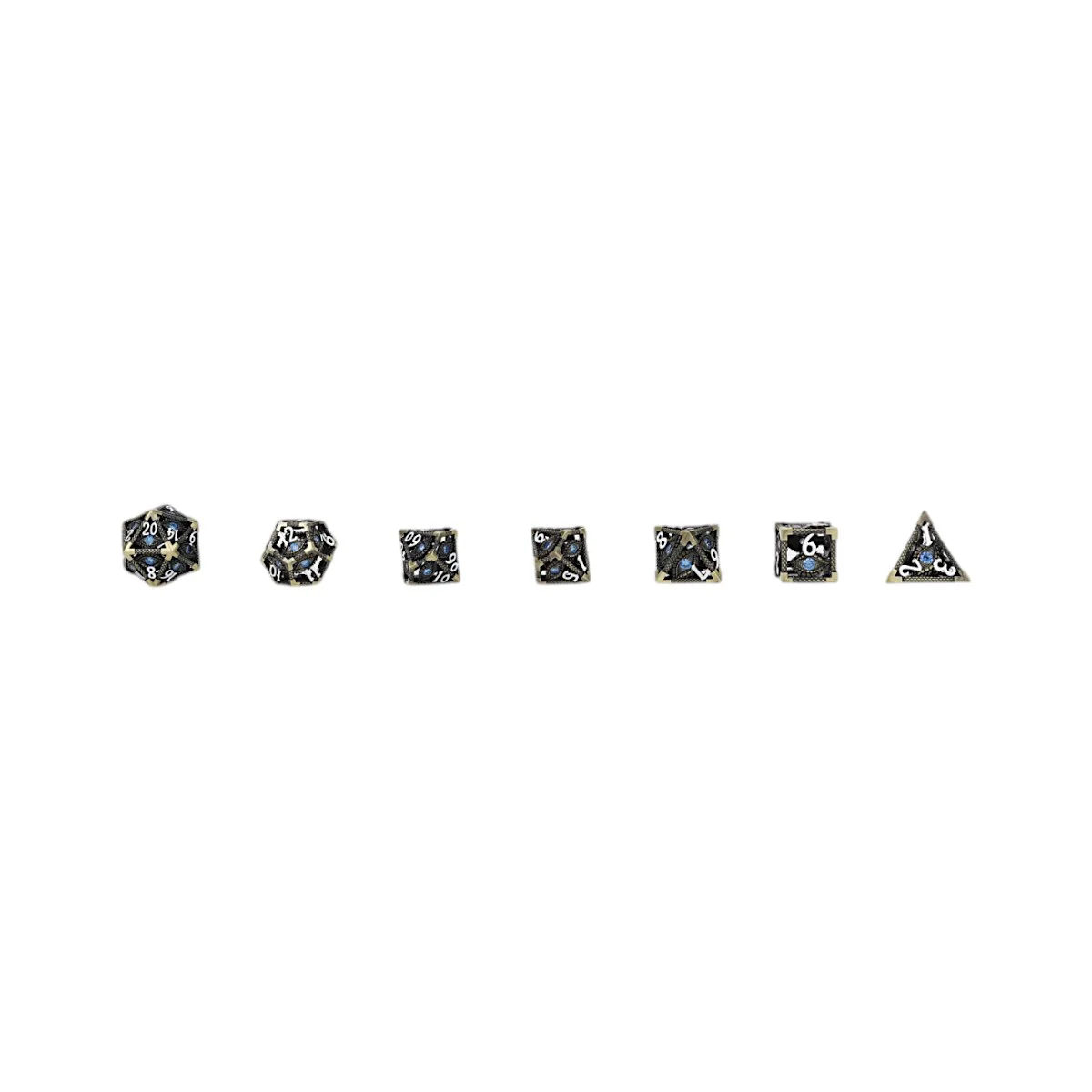 LPG Dice Scaled Eye Dice Set Tarnished Gold/Blue - Image 9