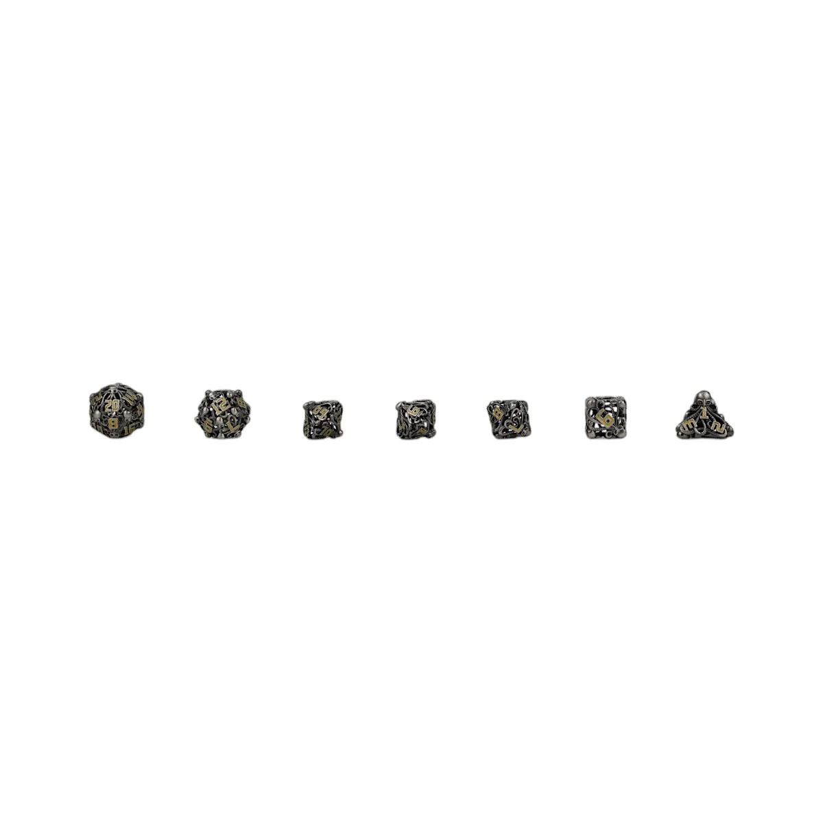 LPG Dice Tentacular Dice Set Chrome/Gold - Image 9