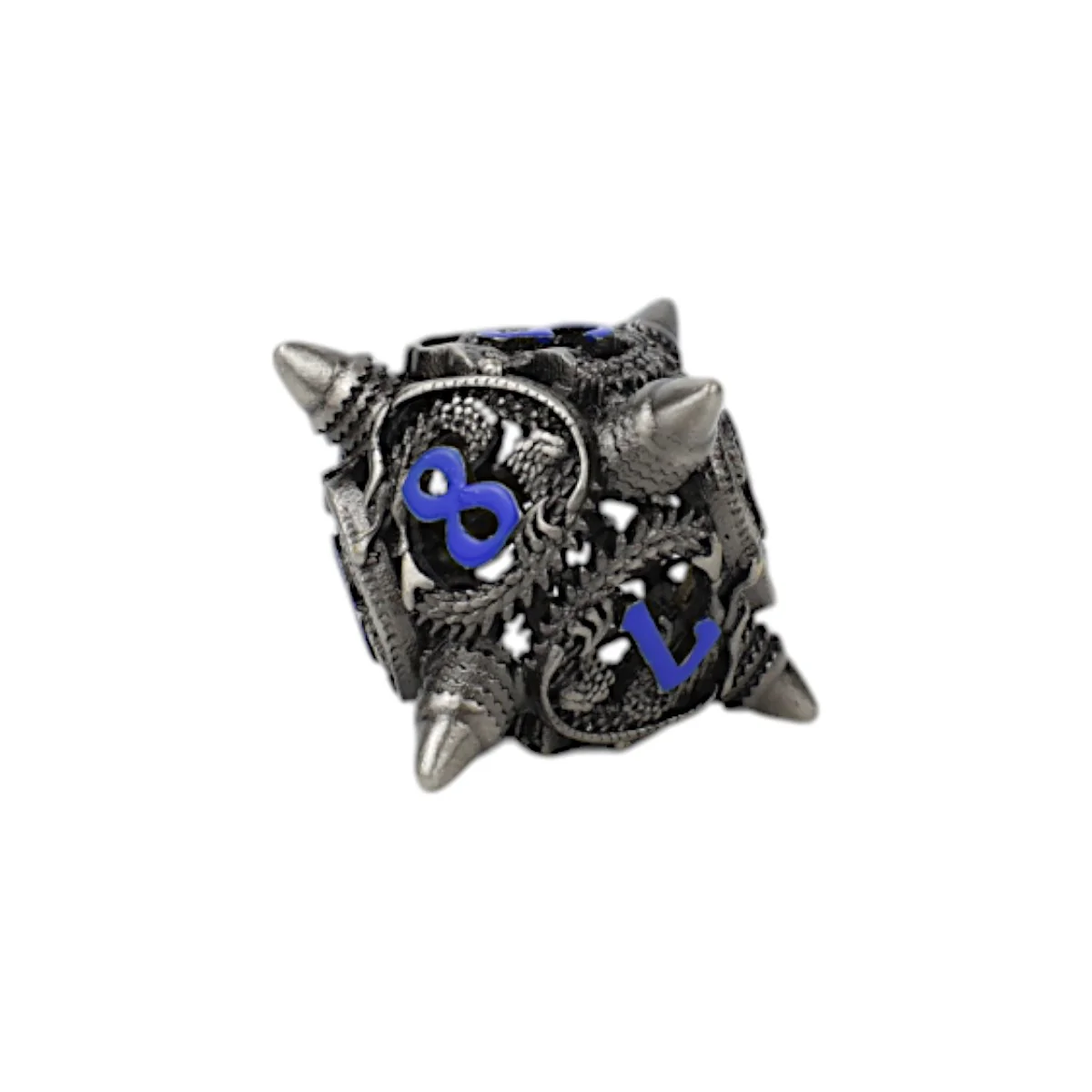LPG Dice Xeno Hollow Dice Set Steel/Blue - Image 6