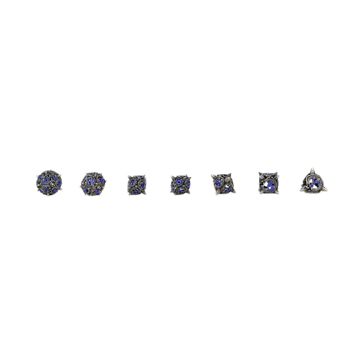 LPG Dice Xeno Hollow Dice Set Steel/Blue - Image 9