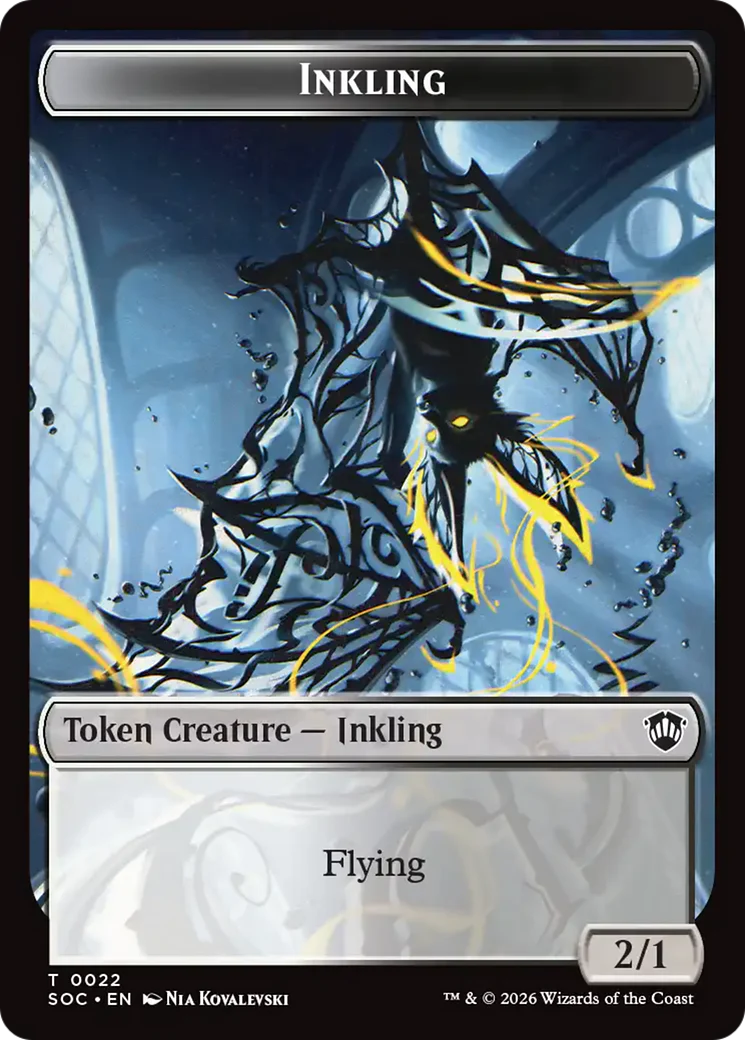 Pegasus // Inkling (0022) Double-Sided Token [Secrets of Strixhaven Commander Tokens] - Image 2