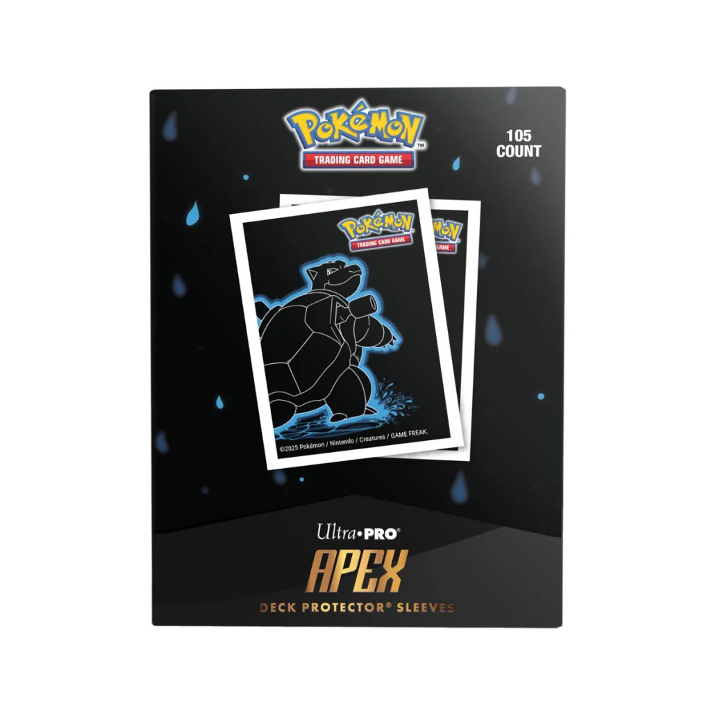 Pokemon Neon Kanto 105ct APEX Deck Protector Sleeves Blastoise - Image 2