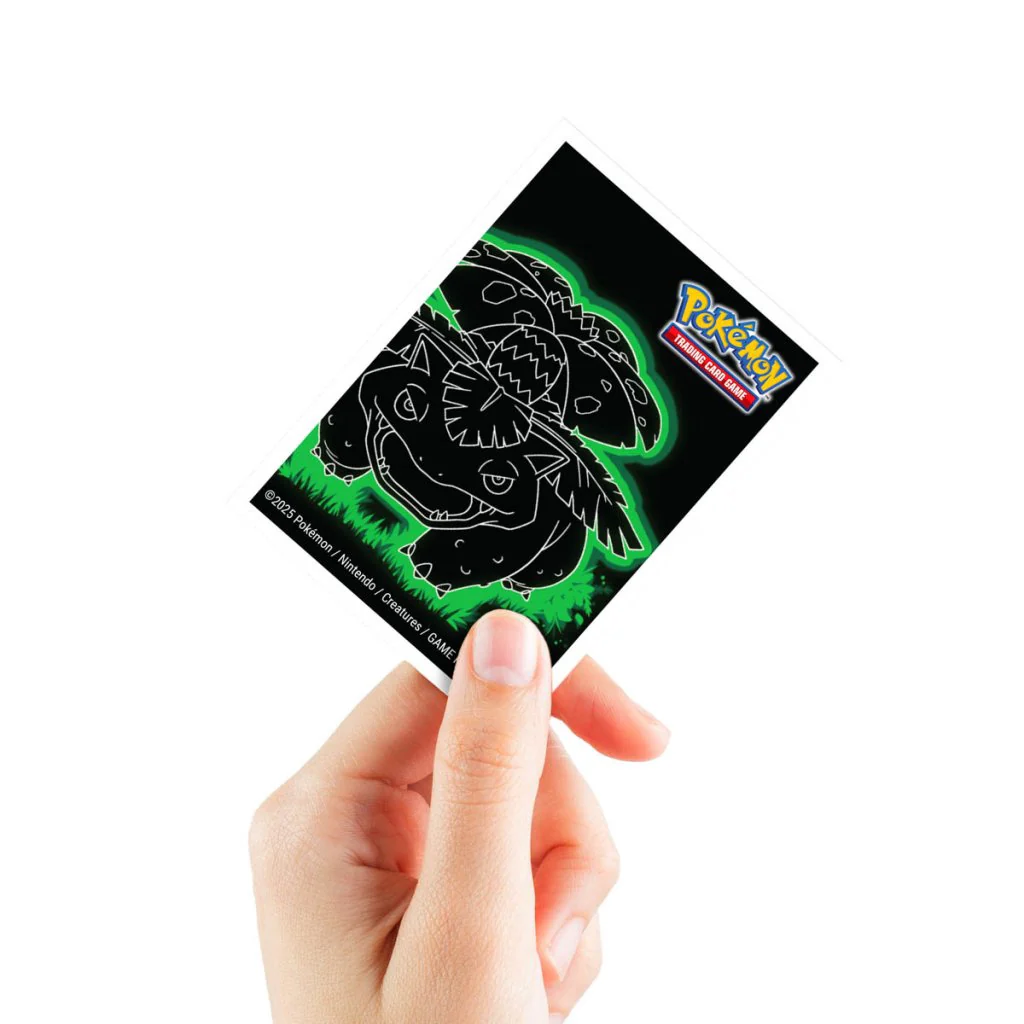 Pokemon Neon Kanto 105ct APEX Deck Protector Sleeves Venusaur - Image 3