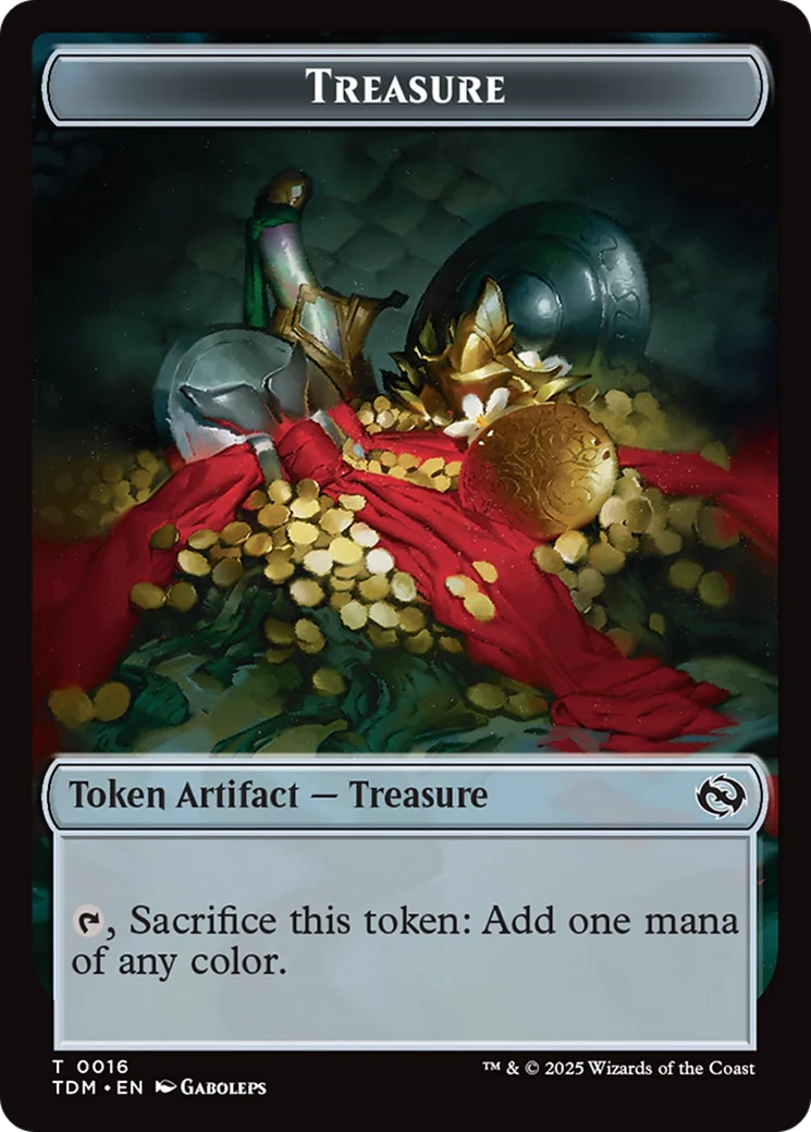 Zombie Druid // Treasure Double-Sided Token [Tarkir: Dragonstorm Tokens] - Image 2